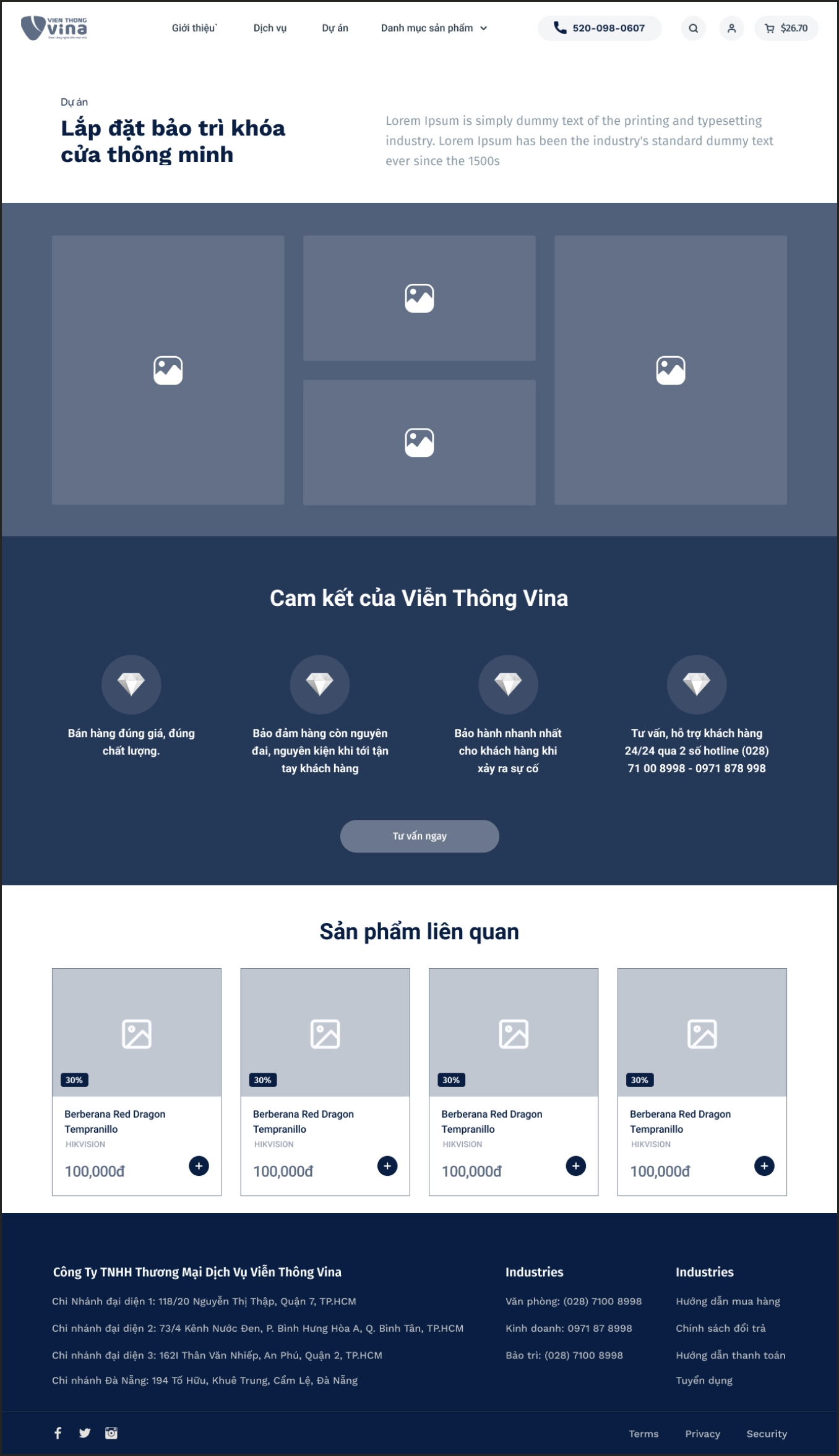 wireframe du an lap dat mobile