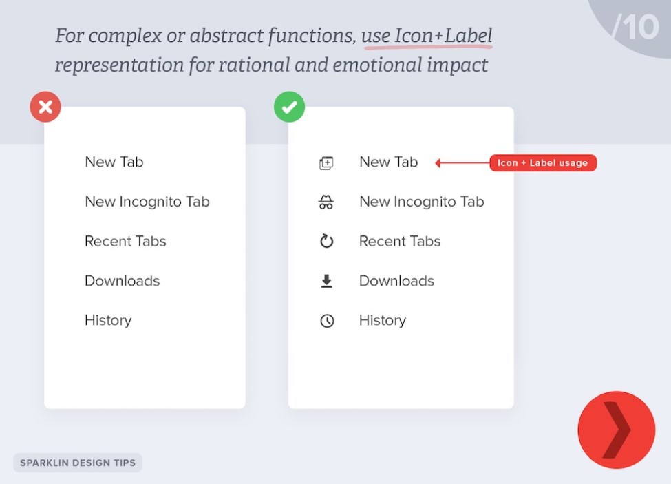 C&aacute;c icon sẽ gi&uacute;p người d&ugrave;ng ch&uacute; &yacute; v&agrave; dễ theo d&otilde;i hơn