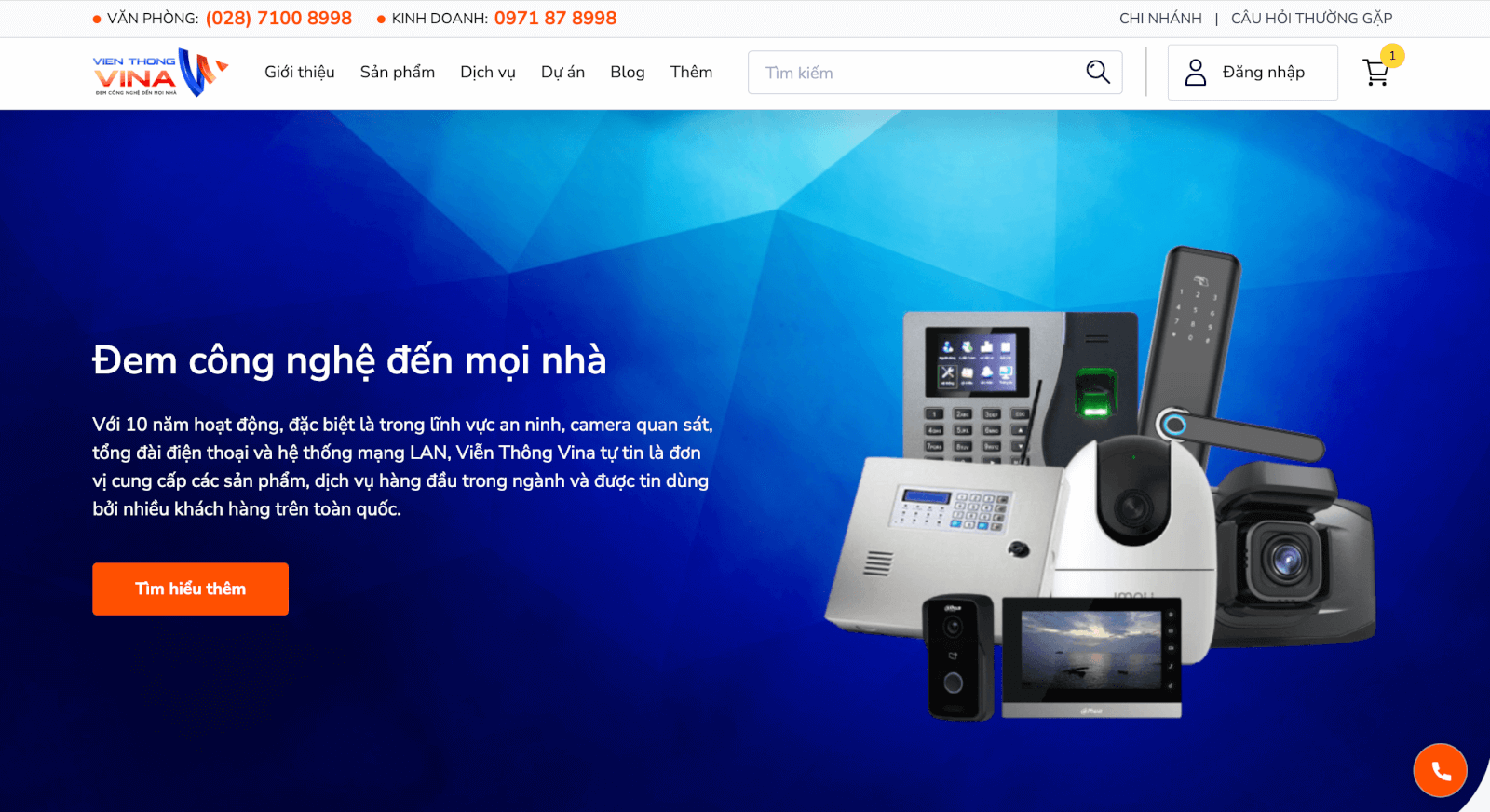 H&igrave;nh 1: Hệ thống tổ chức th&ocirc;ng tin theo cấp bậc trang web Viễn Th&ocirc;ng Vina