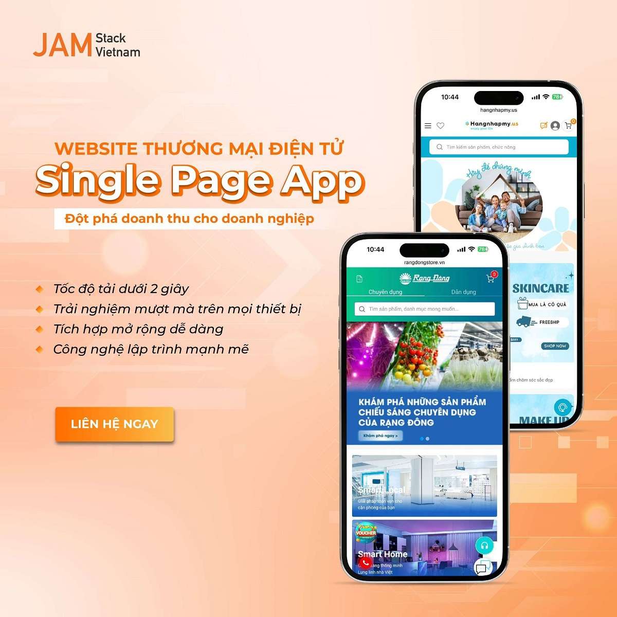 Giải ph&aacute;p thiết kế webiste cao cấp ứng dụng c&ocirc;ng nghệ hiện đại của JAMstack Vietnam