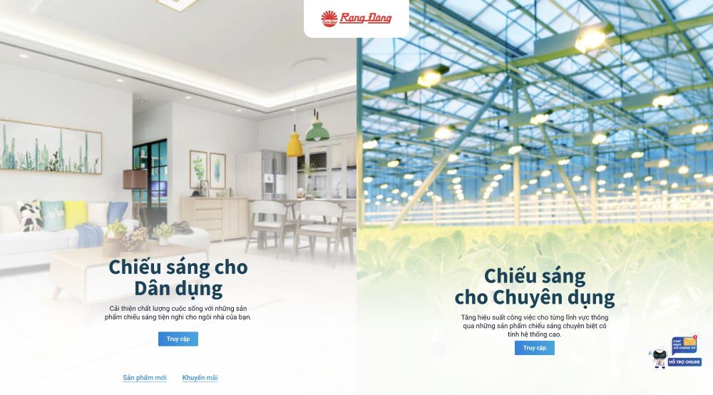 JAMstack Vietnam tiến h&agrave;nh ph&acirc;n luồng hai nh&oacute;m kh&aacute;ch h&agrave;ng tại trang Welcome trong dự &aacute;n Rạng Đ&ocirc;ng Store nhằm tối ưu trải nghiệm người d&ugrave;ng tốt nhất