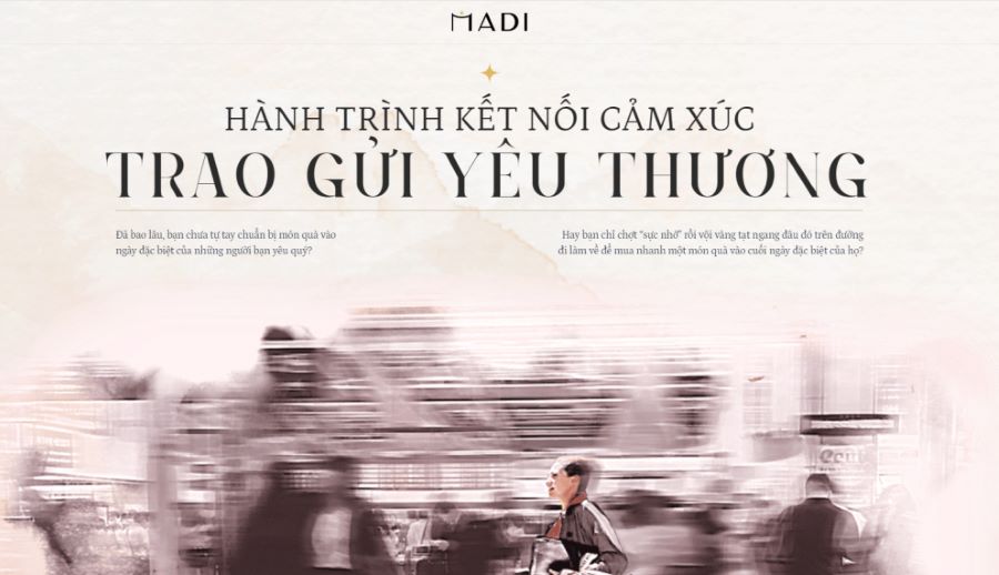 Dự &aacute;n Tiệm b&aacute;nh MaDi của JAMstack Vietnam sử dụng phong c&aacute;ch Scollytelling