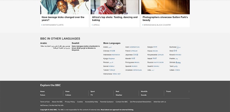 vai tr&ograve; của footer trang web