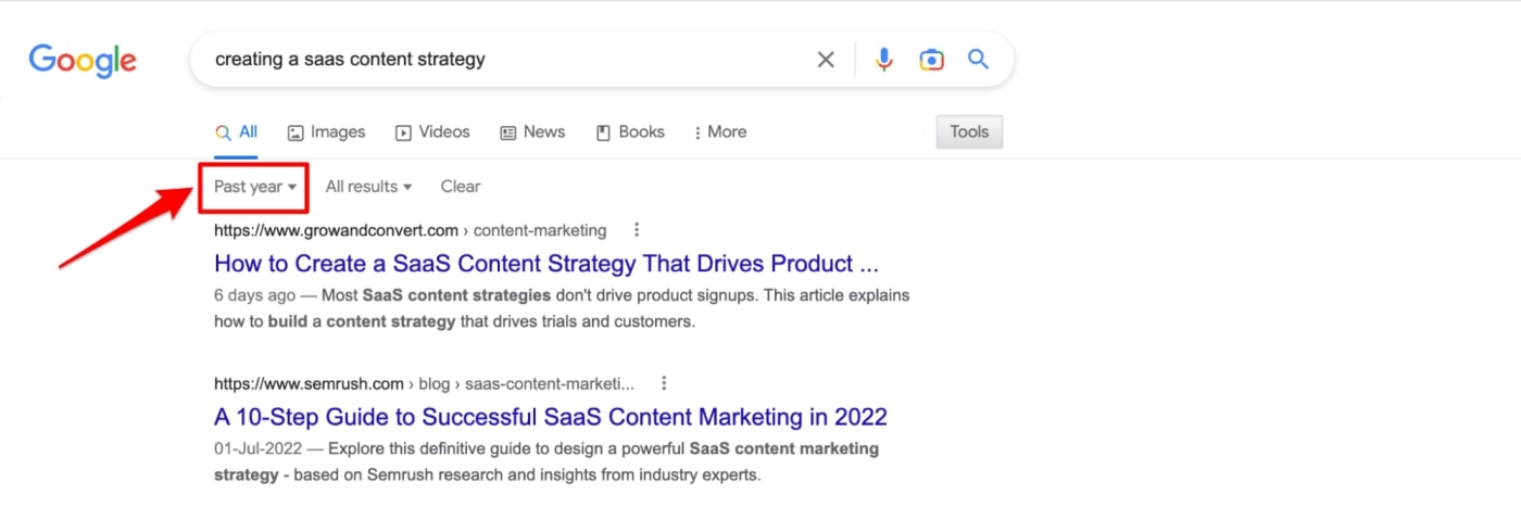 T&iacute;nh năng lọc theo ng&agrave;y đăng của Google