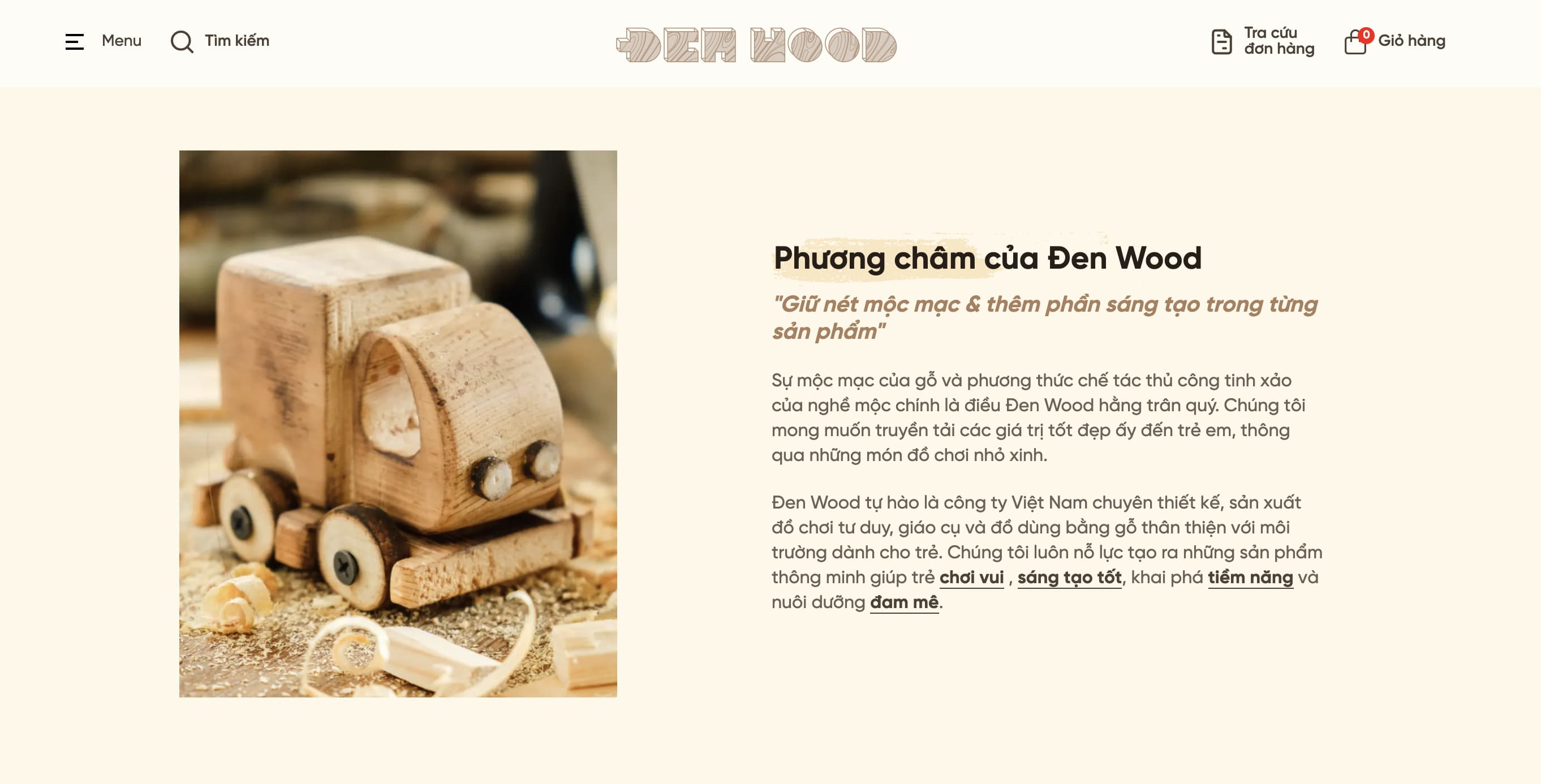 Đen Wood v&agrave; phương ch&acirc;m "Giữ n&eacute;t mộc mạc & th&ecirc;m phần s&aacute;ng tạo trong từng sản phẩm"