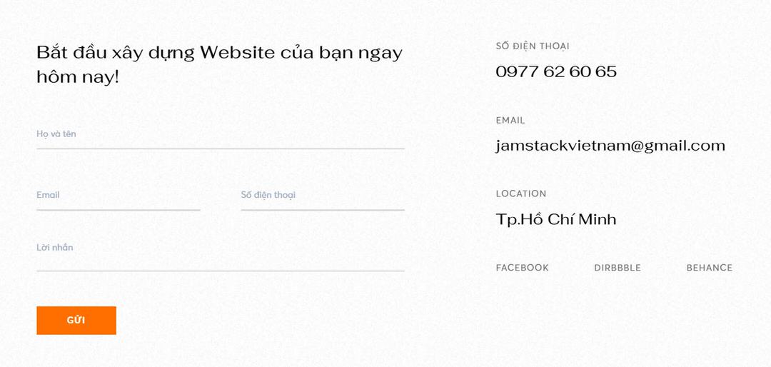 thanh footer của jamstackvietnam.com 